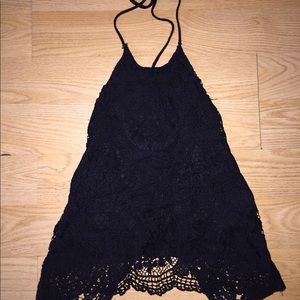 Open back black shirt